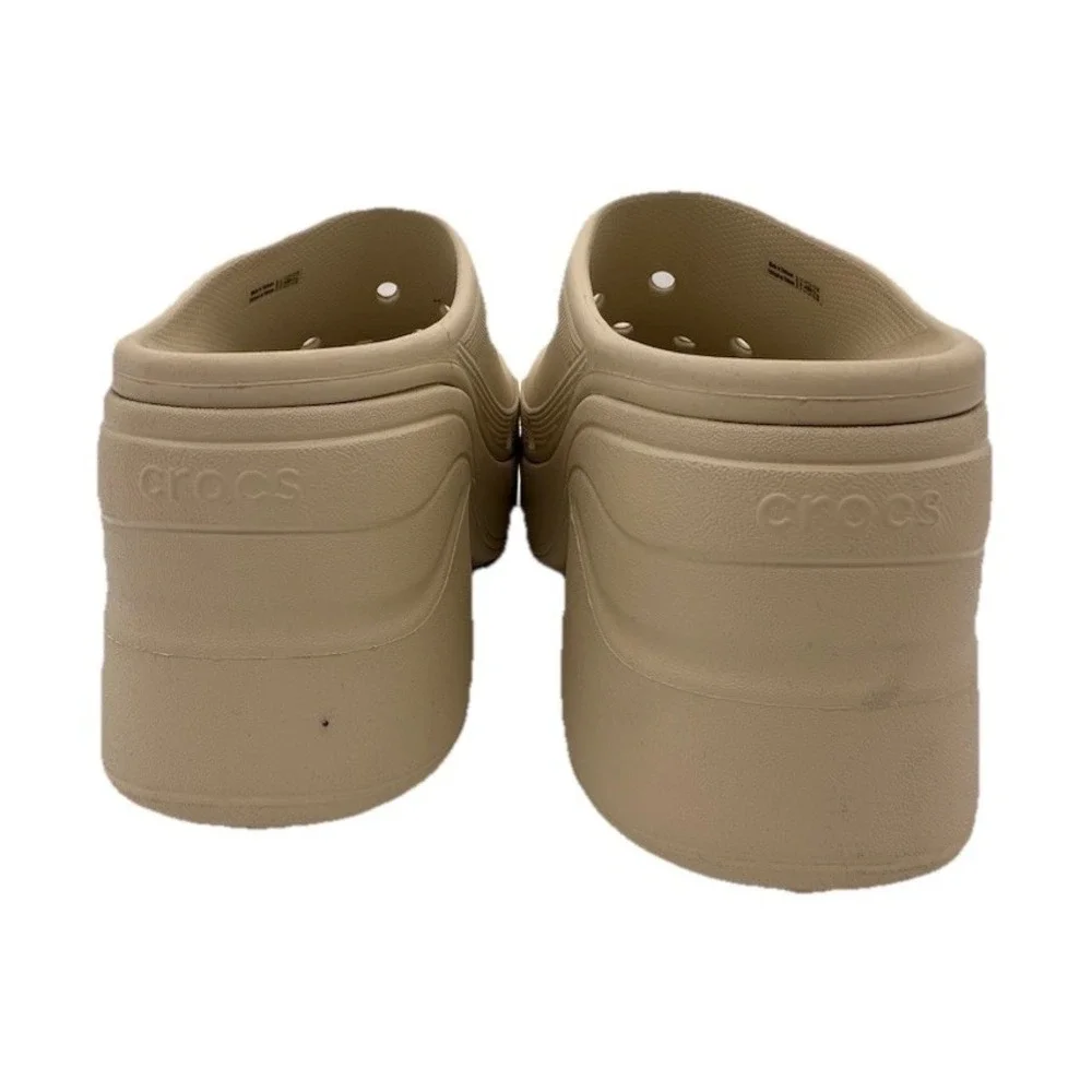 CROCS SIREN PLATFORM CLOGS Heeled Beige High Heel Platform‎ Sandals Sz 12 NWT